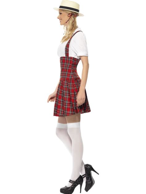 Adult 12 14 School Girl New Fancy Dress Costume High School St Trinians Uniform Ebay