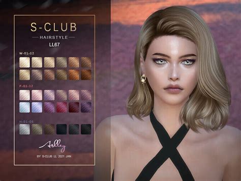 Ashley Curly Hair N66 By S Club At Tsr Sims 4 Updates