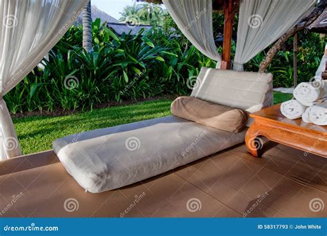 Outdoor Bed At A Resort Bali Stock Image Image Of Outdoors Relax 58317793