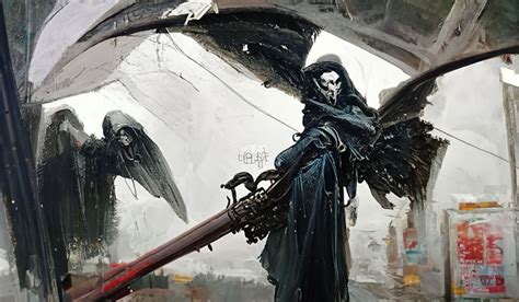 Grim Reaper With Dark Angelic Wings With A Scythe By Blackangelus187 On