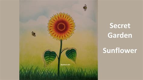 That is the hardest part of drawing, colouring and painting. Sunflower | Secret Garden Coloring book by johanna basford ...