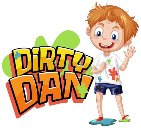 Dirty Dan Logo Text Design With Dirty Boy Stock Vector Illustration
