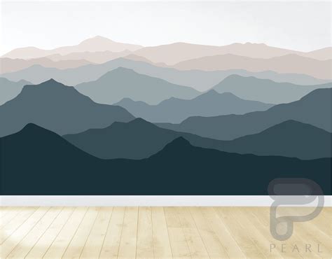 Removable Mountain Wall Decal Mountain Wall Mural Nursery Image 0
