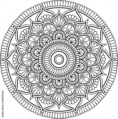 Fototapeta Rysunek Mandali Do Kolorowania Na Wymiar Ozdoba Koło Mandala