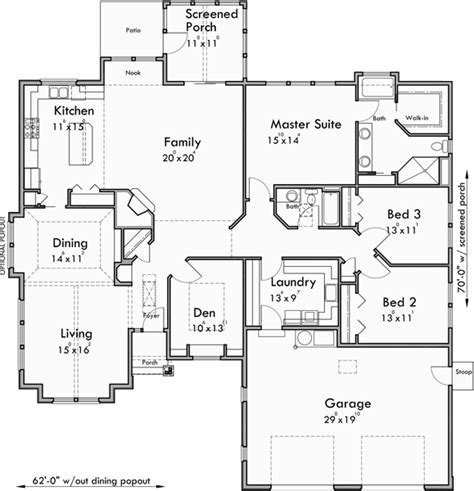 Ranch House Plans With Porch Plan 68585vr Mountain Ranch Home Plan