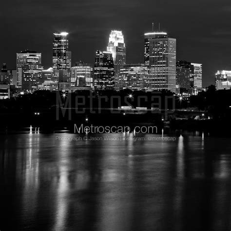 Minneapolis Photography Black And White The Minneapolis Skyline At