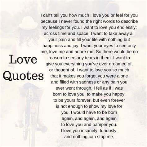We did not find results for: I can't tell you how much I love you or feel for you | Word Quote | Famous Quotes