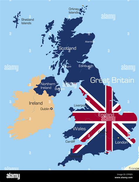 Abstract Vector Color Map Of Great Britain Country Coloured By National
