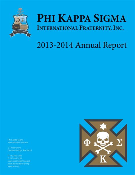 2013 2014 Phi Kappa Sigma Annual Report By Phi Kappa Sigma
