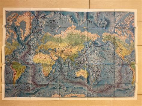 World Map World Ocean Floor 1981 世界 地圖 海床地圖 興趣及遊戲 收藏品及紀念品 古董收藏