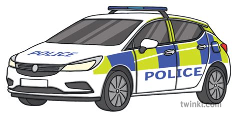 Police Car Law Enforcement Pwhu Vehicle Uk Ks1 Illustration Twinkl