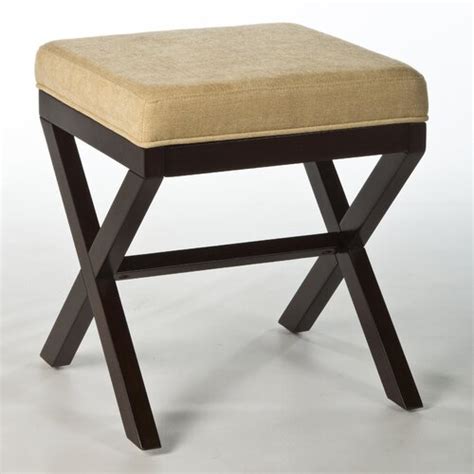 The beige upholstered seat boasts a center button tuft and detailed stitching to add visual interest. Charlton Home Wood Vanity Stool & Reviews | Wayfair