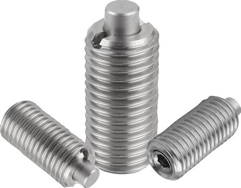 Kipp Spring Plungers With Hexagon Socket And Flattened Thrust Pin Stainless Steel