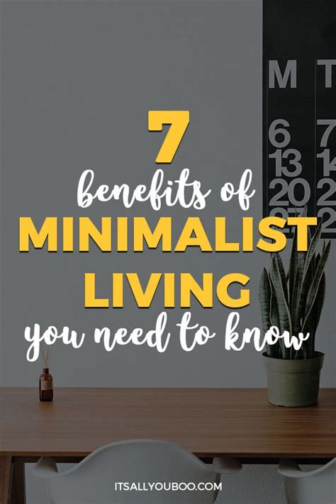 benefits  minimalist living