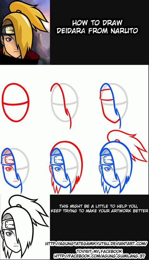 How To Draw Deidara On A Picture Tutorial How To Draw Deidara From