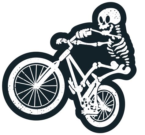 Skeleton Biker Sticker Vulgrco