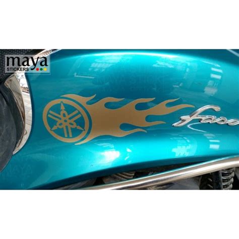 Yamaha Logo With Flames Stickers Available In Custom Colors And Sizes