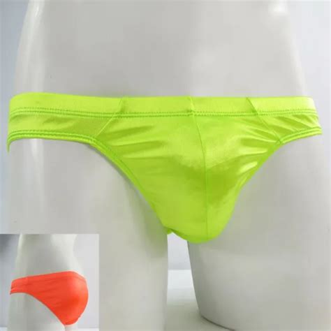 K830 Mens Underwear Sexy Bikini Low Rise Silky Satin Knit Shiny Colors 1199 Picclick