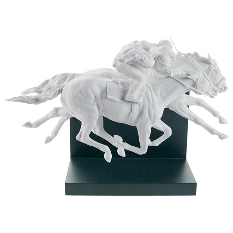 Lladro Horse Race Figurine In White By Ernest Massuet For Sale At 1stdibs
