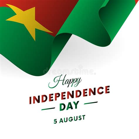 Banner Or Poster Of Burkina Faso Independence Day Celebration Waving