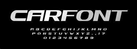 Car Font Alphabet Letters Automotive Brand Logo Typography Steel