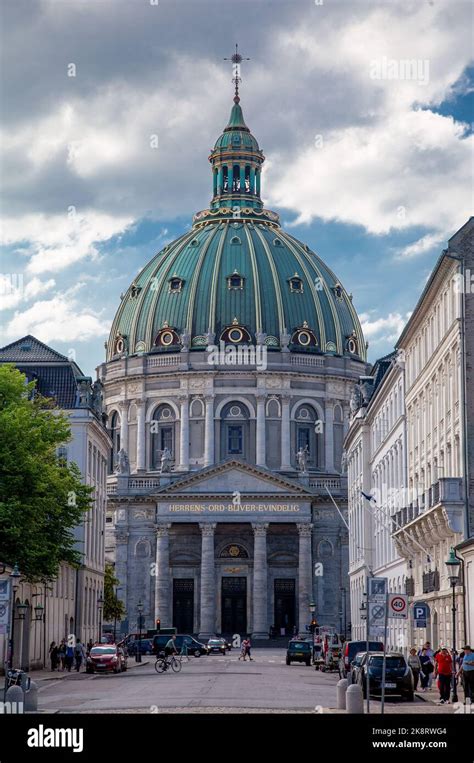 The Frederiks Kirke Church Facade With Its Large Dome In Copenhagen