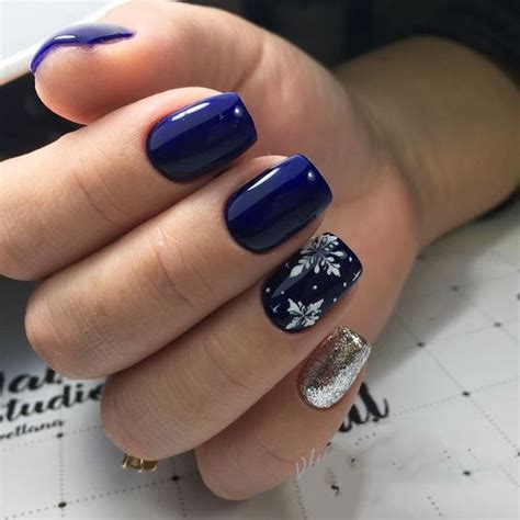 36 Deep Blue Nail Art Design For Winter Season Nail Colors Winter