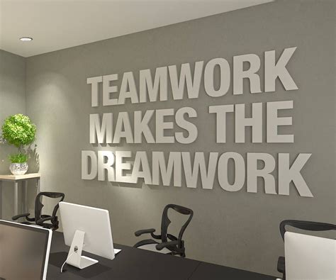 Teamwork Makes The Dreamwork 3d Office Wall Art Meeting Room Etsy