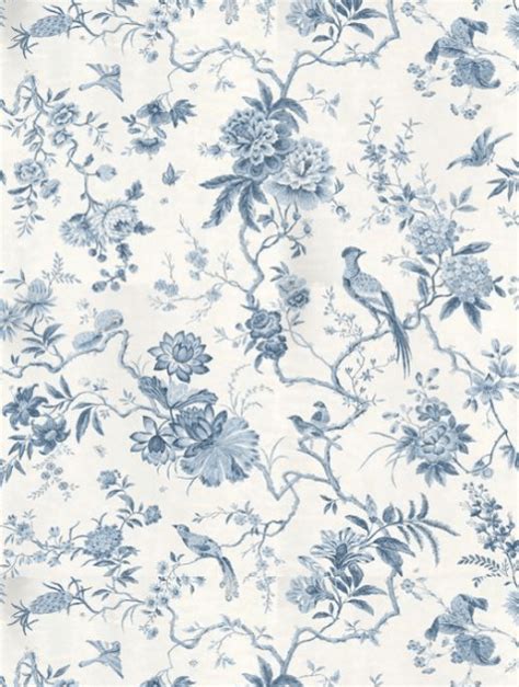 Pillemont Toile Wallpaper By Sanderson Dpempi101 Blue Floral