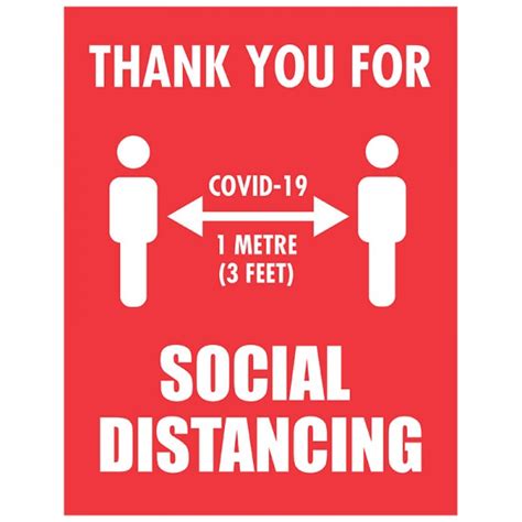 Thank You For Social Distancing Red Background Pack Of 10 Poster