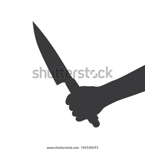 Hand Holding Knife Vector Illustration Design Stock Vector Royalty