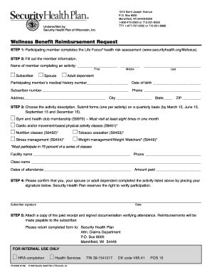 Apply for wisconsin health insurance from security health plan.get free quotes on affordable medical insurance plans and buy health care coverage from security health plan. Fillable Online securityhealth Wellness Benefit Reimbursement Request - Security Health Plan of ...