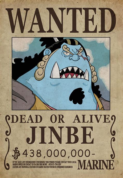 One Piece Wanted Poster Jinbe Digital Art By Niklas Andersen Fine The