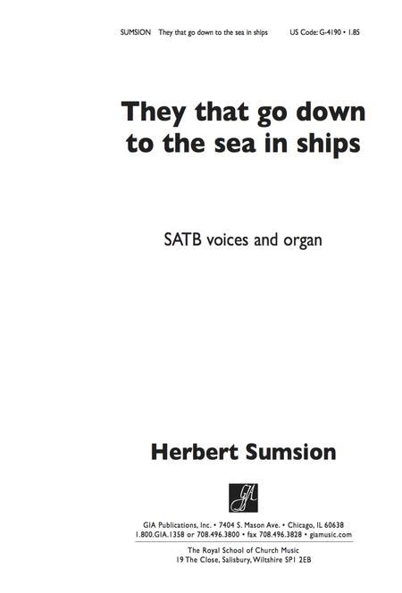 They That Go Down To The Sea In Ships By Herbert Whitton Sumsion Octavo Sheet Music For Satb