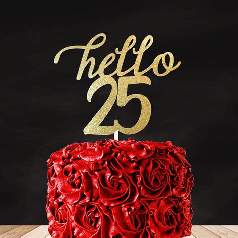 25th Birthday 25th Birthday Cake Topper 25th Birthday Etsy Happy