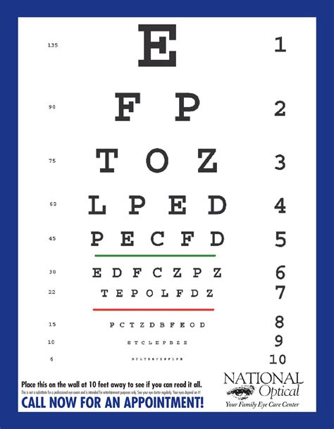 Snellen Eye Chart For Visual Acuity And Color Vision Test Free Eye