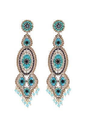 Miguel Ases Turquoise Puya Chandelier Ohrschmuck Material K Gold