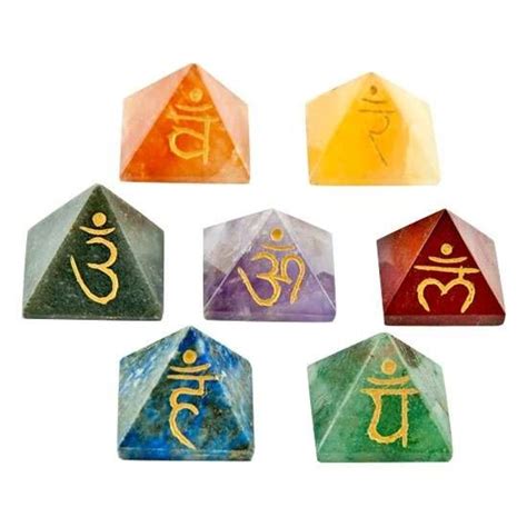 7 Chakra Gemstone Pyramid Set Meditation Reiki