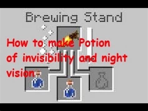 Remember you can always make it a 1:30 speed 2 by adding glowstone dust, make it an 8:00 speed potion by adding redstone, and shave some time off and make it a splash potion with gunpowder (even after adding. Minecraft 1.10.2 How to make potion of invisibility and ...