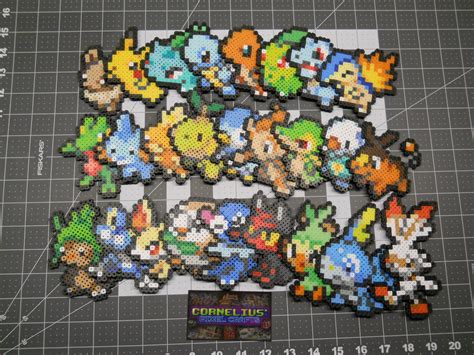 Starter Pokemon Pixel Art Templates