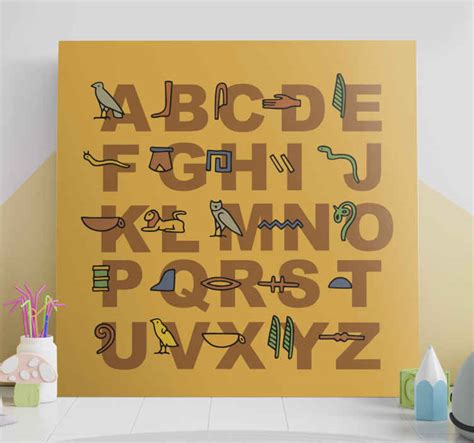Egyptian Alphabet Letter Canvas Wall Art Tenstickers