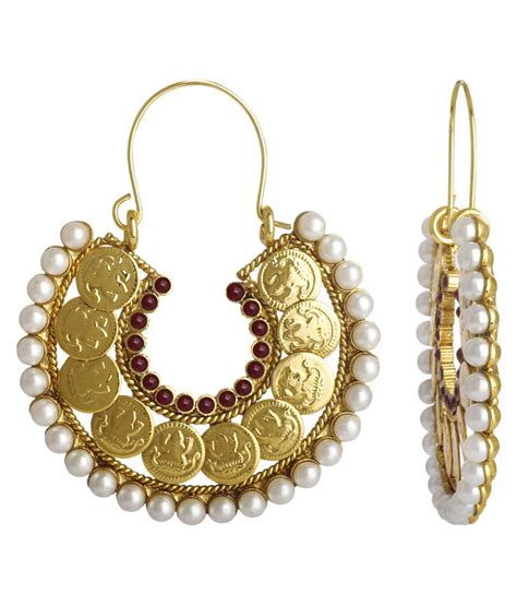Spargz Gold Plated Kemp Stone With Pearl Party Wear Ramleela Bollywood