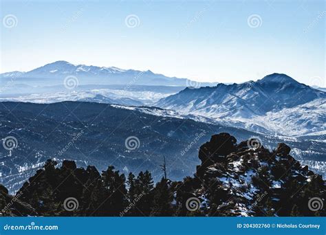 Colorado Rocky Mountains Covered In Snow Winter Stock Photo Image