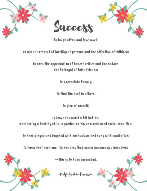 Success Poem By Emerson Making Life Blissful