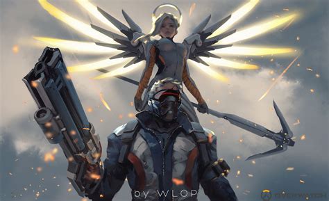 Mercy And Soldier 76 Overwatch Artwork Hd Games 4k