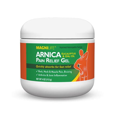 Arnica All Natural Eucalyptus And Emu Oil Pain Relief Gel Made In The