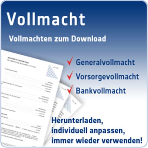 Es geht aber immer auch formlos. Bankvollmacht - Vollmachtmuster.com