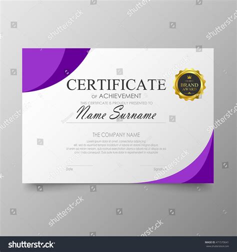 Certificate Template Awards Diploma Background Vector Vetor Stock