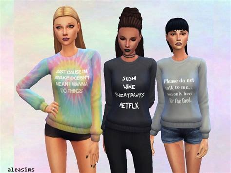 The Sims Resource Jac Vanek Inspired Sweatshirts Spa Day Needed