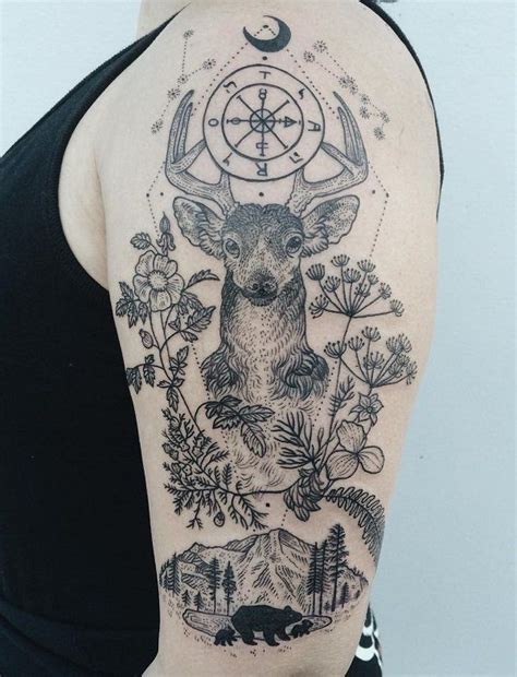 45 Inspiring Deer Tattoo Designs Cuded Deer Tattoo Deer Tattoo